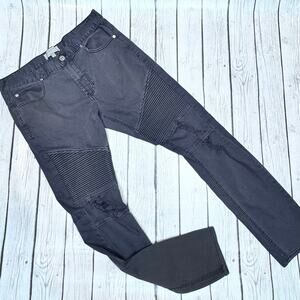 Men’s Bullhead Stacked Skinny Grey Washed Denim Jeans Size 32x30